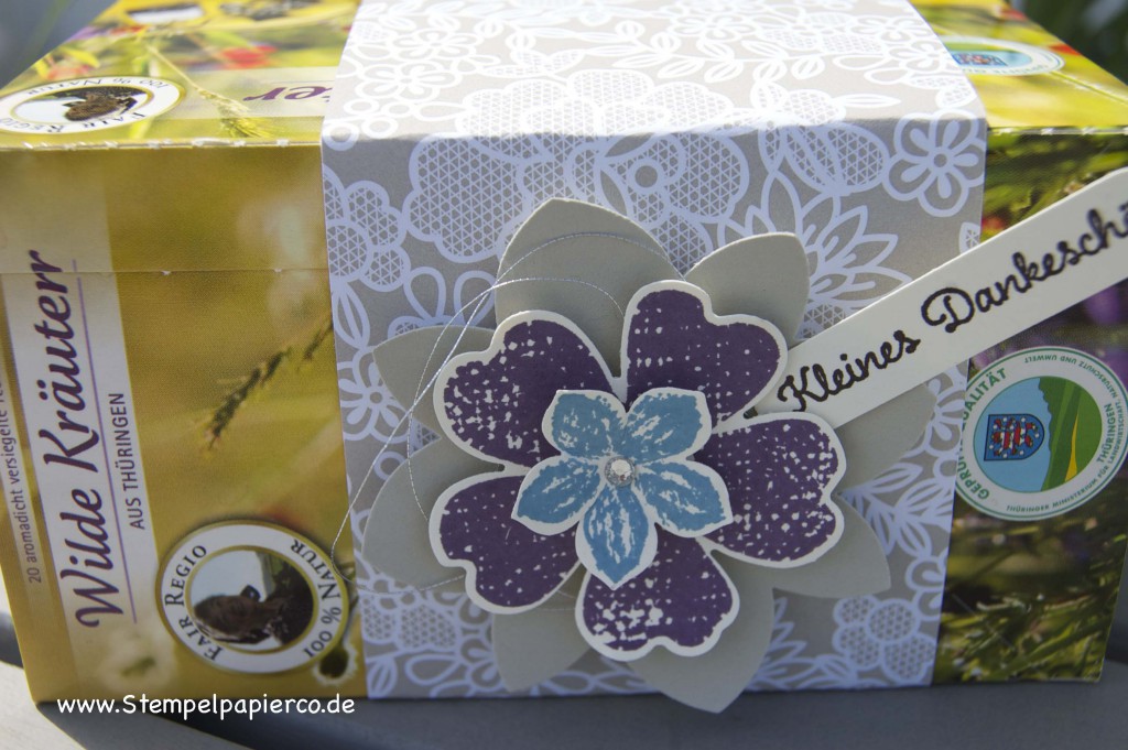 Karte und Tee-Verpackung mit Flower Shop von Stampin' Up!